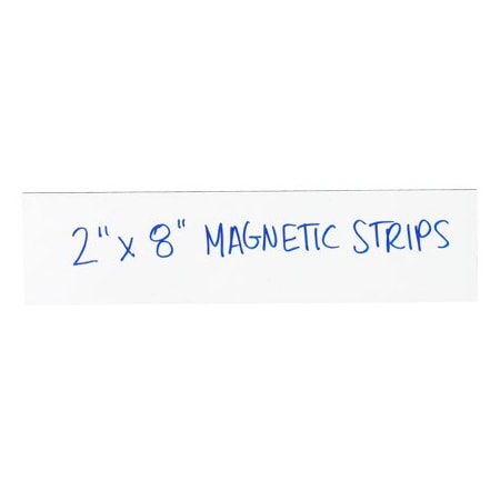 Bsc Preferred 2 x 8'' White Warehouse Labels - Magnetic Strips, 25PK LH179